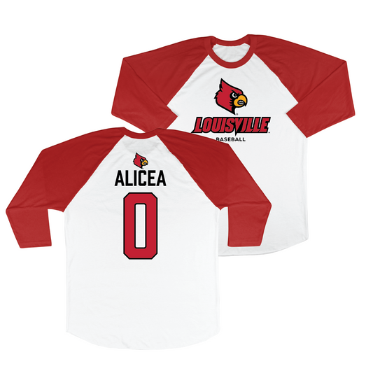 Louisville Baseball 3/4 Sleeve Raglan Tee - Alex Alicea | #0