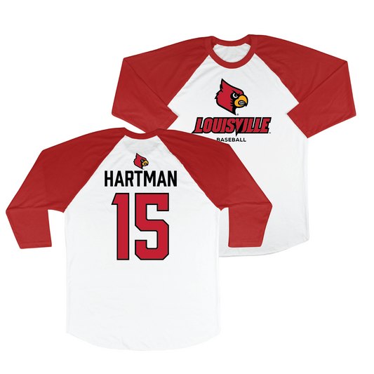 Louisville Baseball 3/4 Sleeve Raglan Tee - Colton Hartman | #15