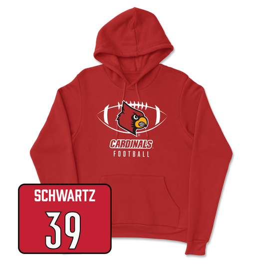 Red Football Gridiron Hoodie Youth Small / Carter Schwartz | #39
