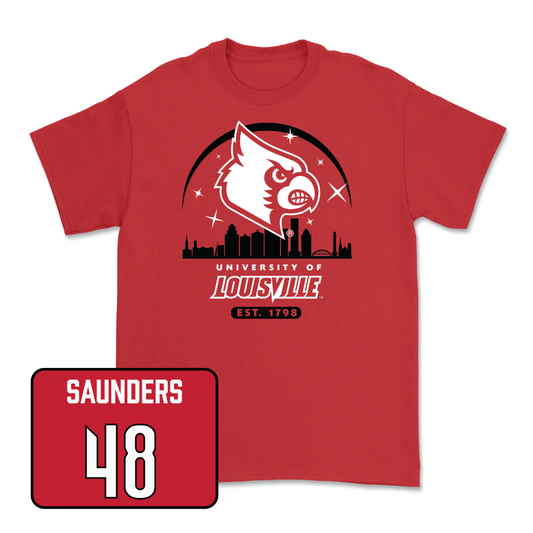 Red Football Skyline Tee Youth Small / Dakadrien Saunders | #48