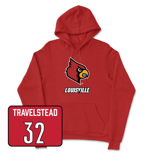 Red Football Louie Hoodie Youth Small / Hayden Travelstead | #32