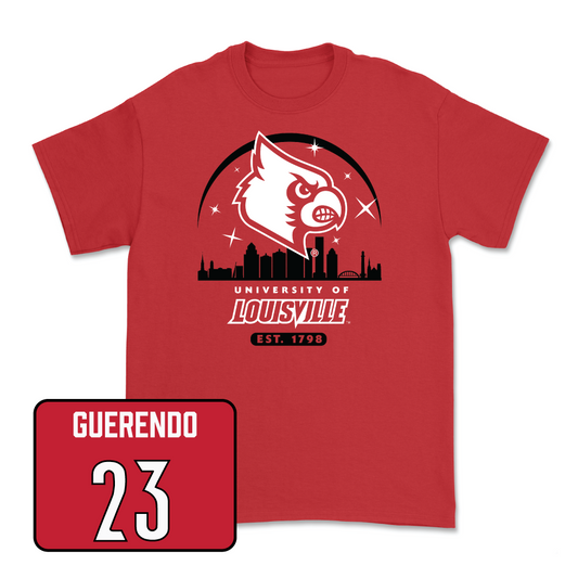 Red Football Skyline Tee Youth Small / Isaac Guerendo | #23