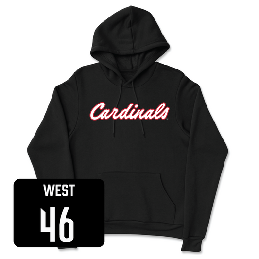 Black Baseball Script Hoodie Youth Small / Justin West | #46