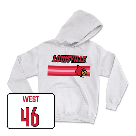 White Baseball Stripes Hoodie Youth Small / Justin West | #46