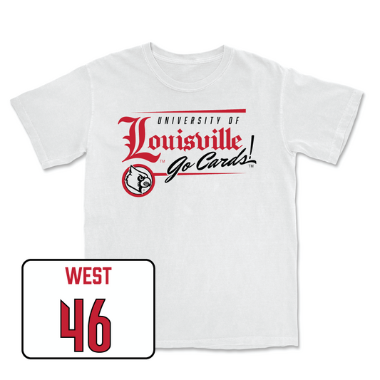 White Baseball Headline Comfort Colors Tee Youth Small / Justin West | #46