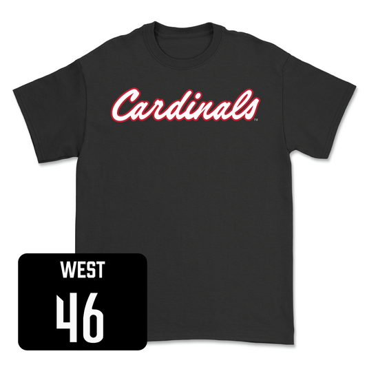 Black Baseball Script Tee Youth Small / Justin West | #46