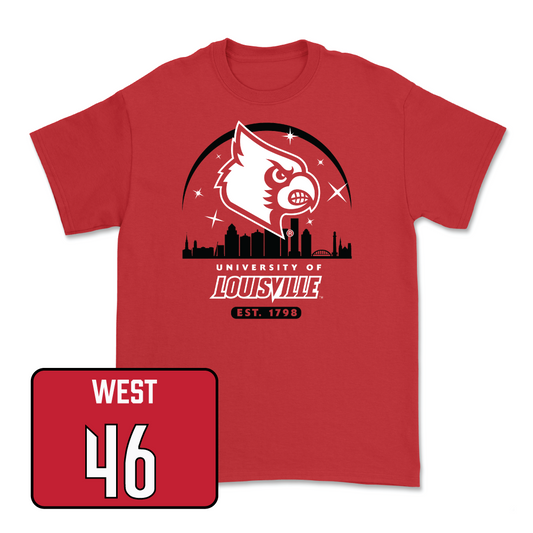 Red Baseball Skyline Tee Youth Small / Justin West | #46