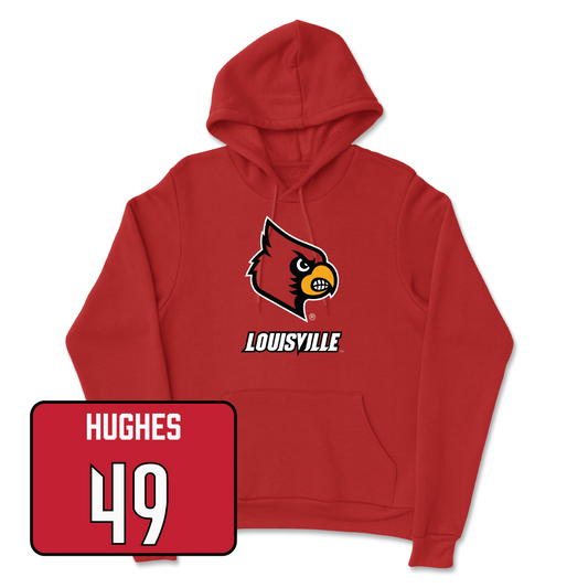 Red Football Louie Hoodie Youth Small / Kristopher Hughes | #49