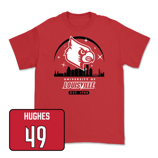 Red Football Skyline Tee Youth Small / Kristopher Hughes | #49