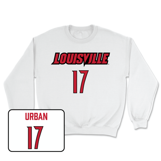 White Women's Volleyball Player Crew Youth Small / Molly Urban | #17