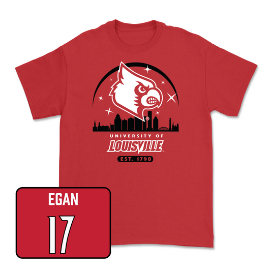 Red Football Skyline Tee Youth Small / Travis Egan | #17
