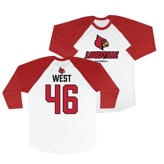 Louisville Baseball 3/4 Sleeve Raglan Tee - Justin West | #46
