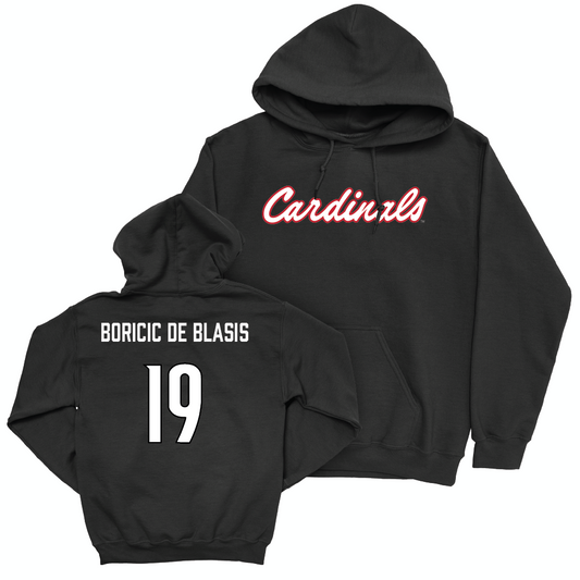 Men's Soccer Black Script Hoodie  - Noah Boricic De Blasis