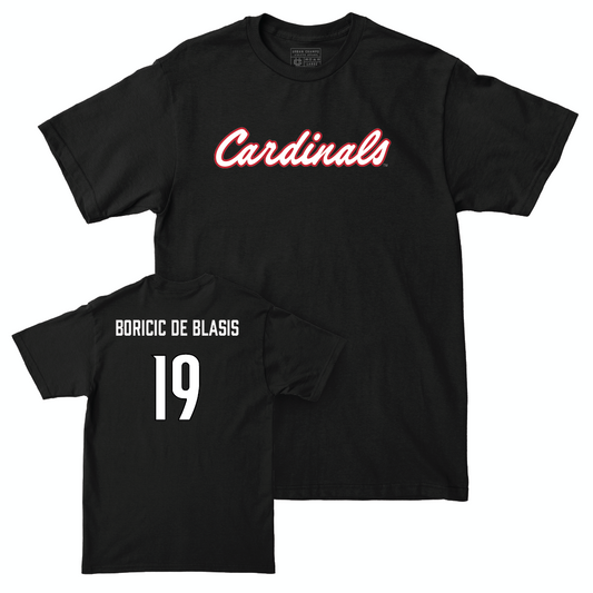 Men's Soccer Black Script Tee  - Noah Boricic De Blasis