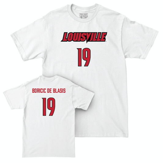 Men's Soccer Player White Comfort Colors Tee  - Noah Boricic De Blasis