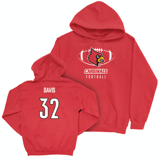 Red Football Gridiron Hoodie    - Jurriente Davis