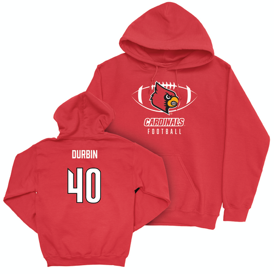 Red Football Gridiron Hoodie    - Trey Durbin