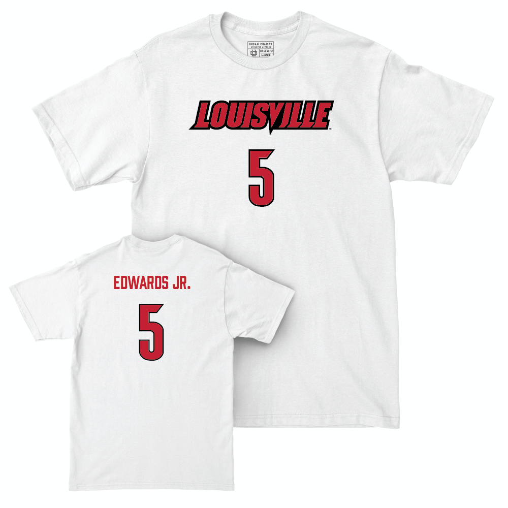 Men's Basketball Player White Comfort Colors Tee   - Terrence Edwards Jr.